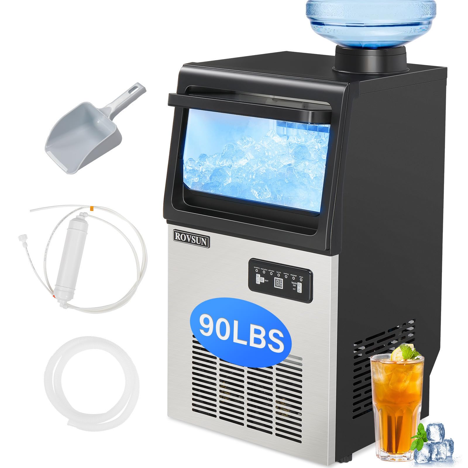 ROVSUN 13" 90 lbs Air Cooled Ice Machine Countertop