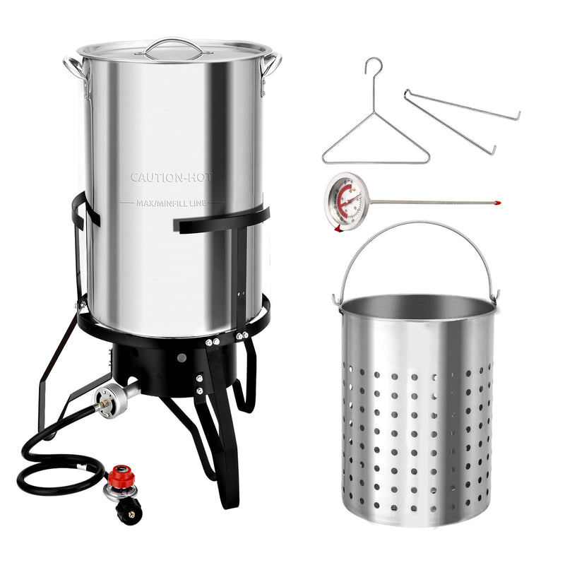 ROVSUN 50QT Turkey Fryer with 54000BTU Propane Stove for Outdoor Cooking