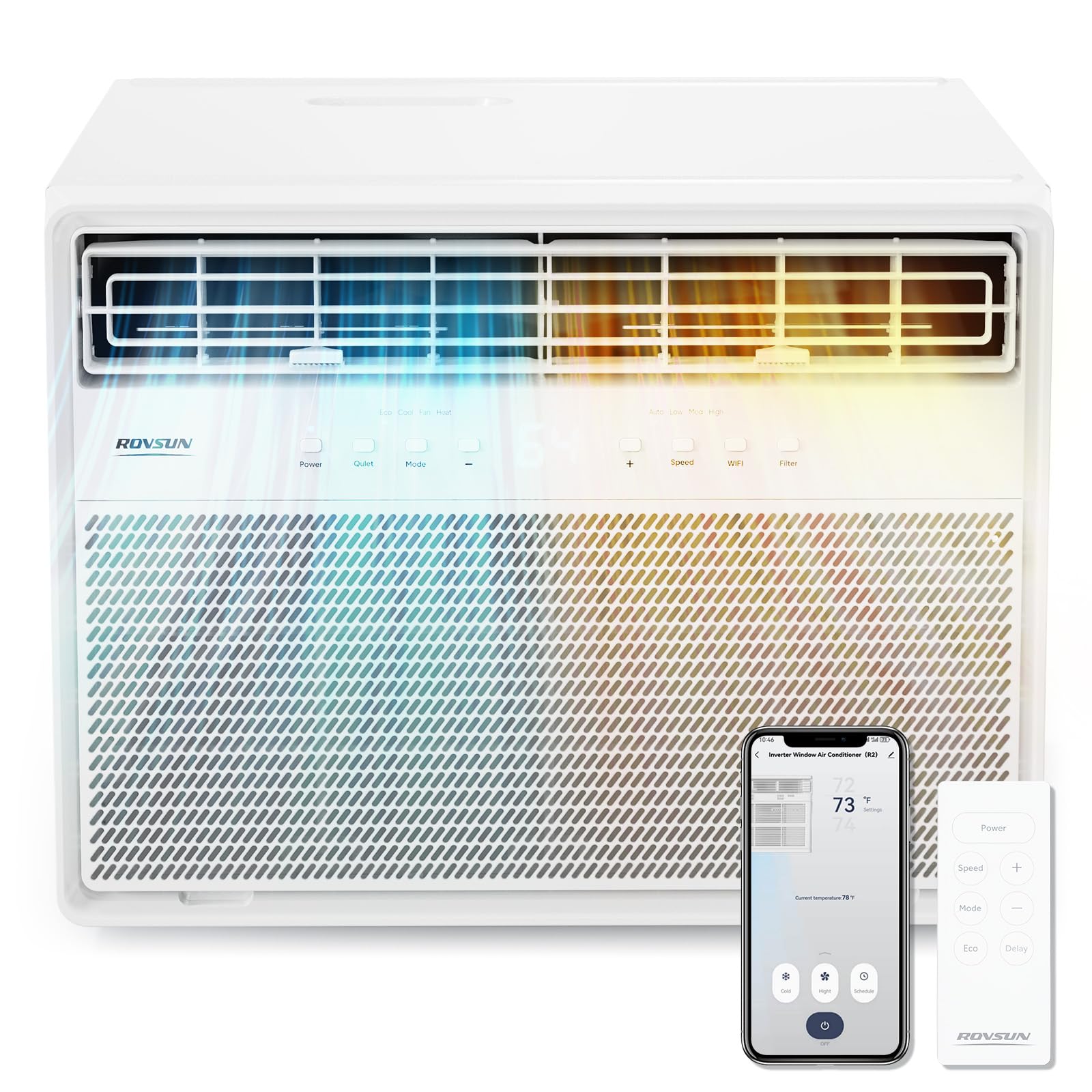 ROVSUN 8000 BTU 115V Inverter Window Air Conditioner with Heat & Install Kit