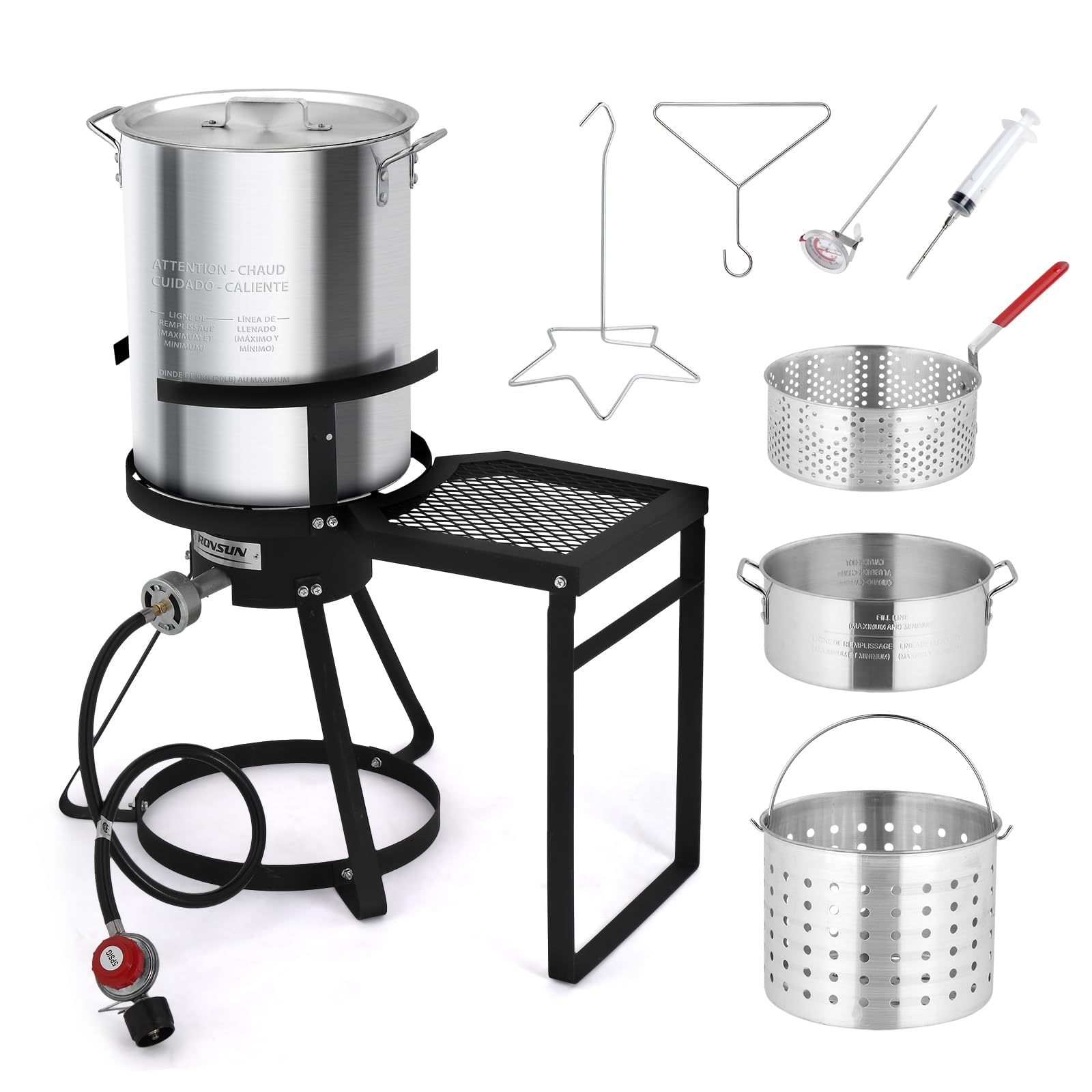 ROVSUN 30 QT Outdoor Propane Turkey Fryer 10 QT Fish Fryer Kit with