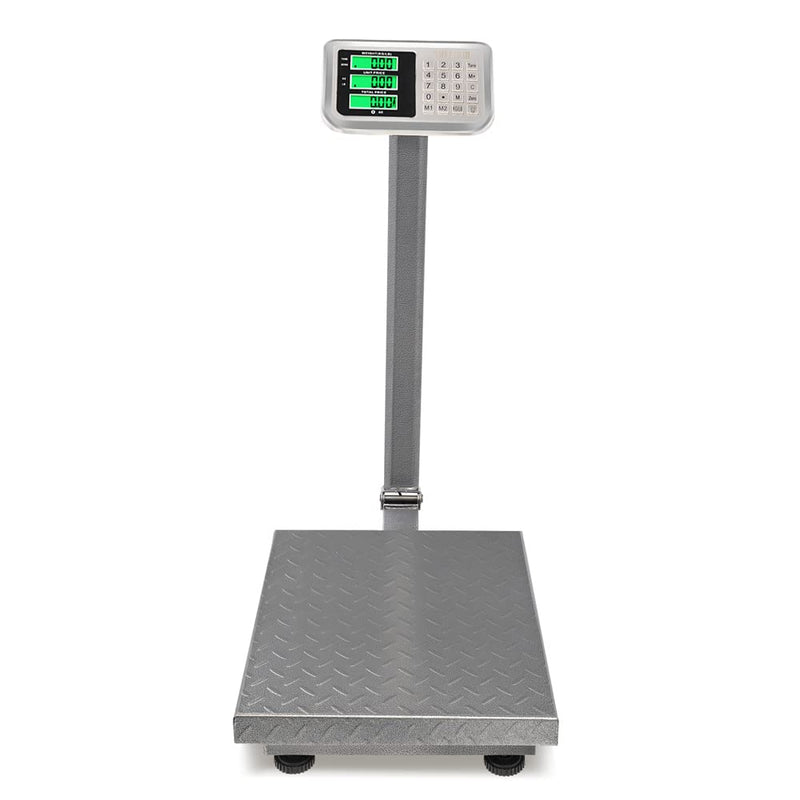 ROVSUN 661 LBS Weight Heavy Duty Electronic Platform Scale with LCD Display Grey