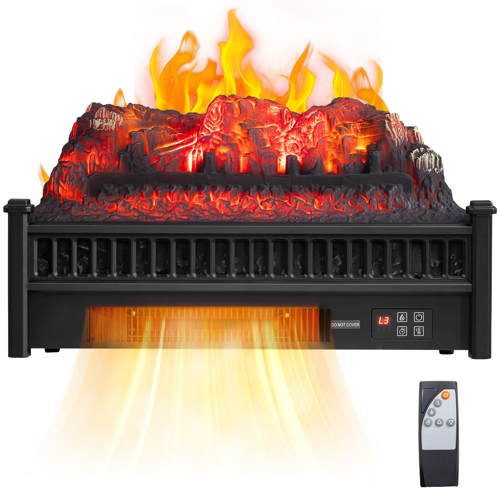 ROVSUN 23" Wide 1400W 120V Electric Fireplace Insert Log with Remote