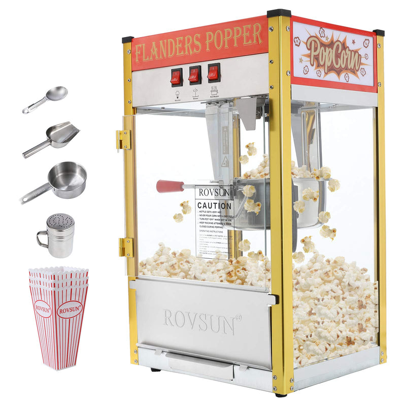 ROVSUN 850W 120V 8oz Kettle Popcorn Machine Maker Countertop Red