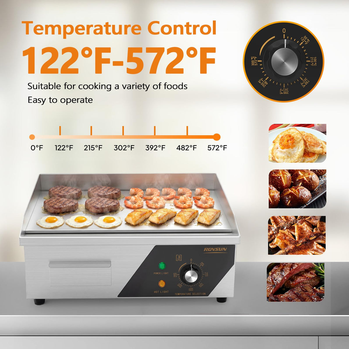 ROVSUN 18" 1500W 110V Commercial Electric Griddle Countertop