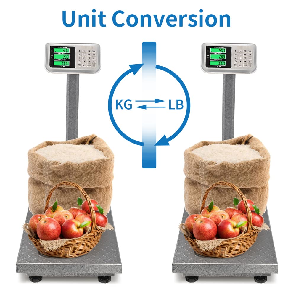 661 LBS Weight Electronic Platform Scale for Retail Super Market Grocery Stores Grey