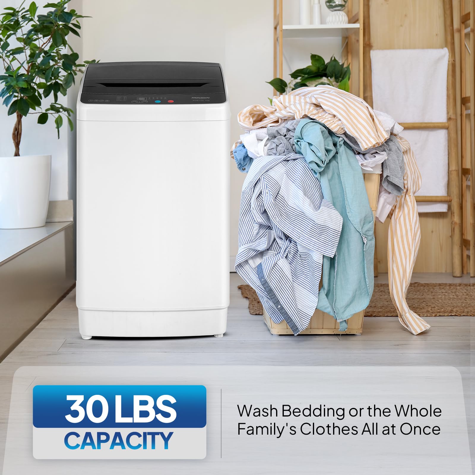 ROVSUN 3.0 Cu.Ft. 400W 110V Automatic Top-Loading Washer