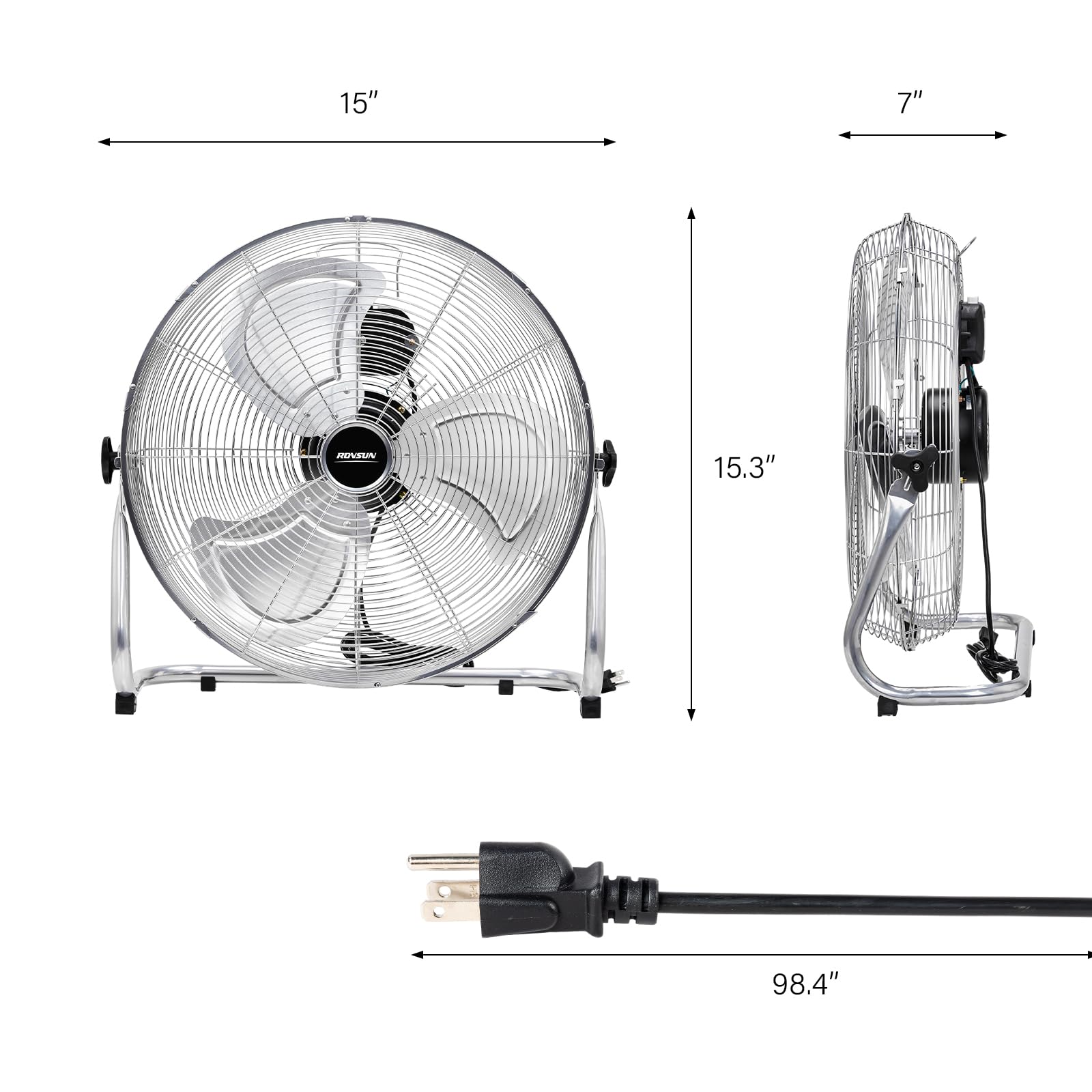 ROVSUN 12" 60W 110V Industrial Floor Fan