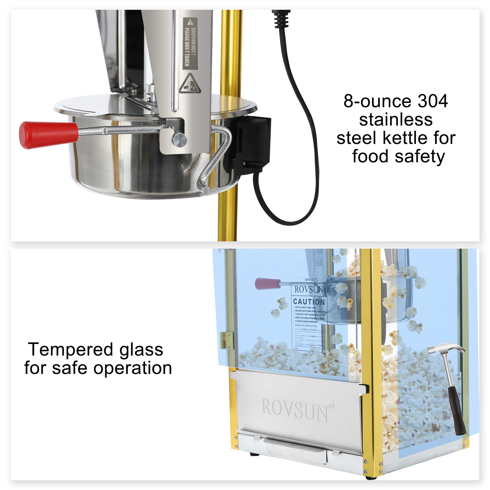 ROVSUN 8 oz Red Popcorn Machine Countertop