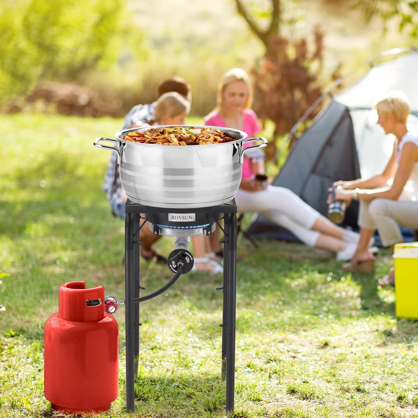 ROVSUN Single Burner 200,000 BTU Outdoor Propane Stove for Camping