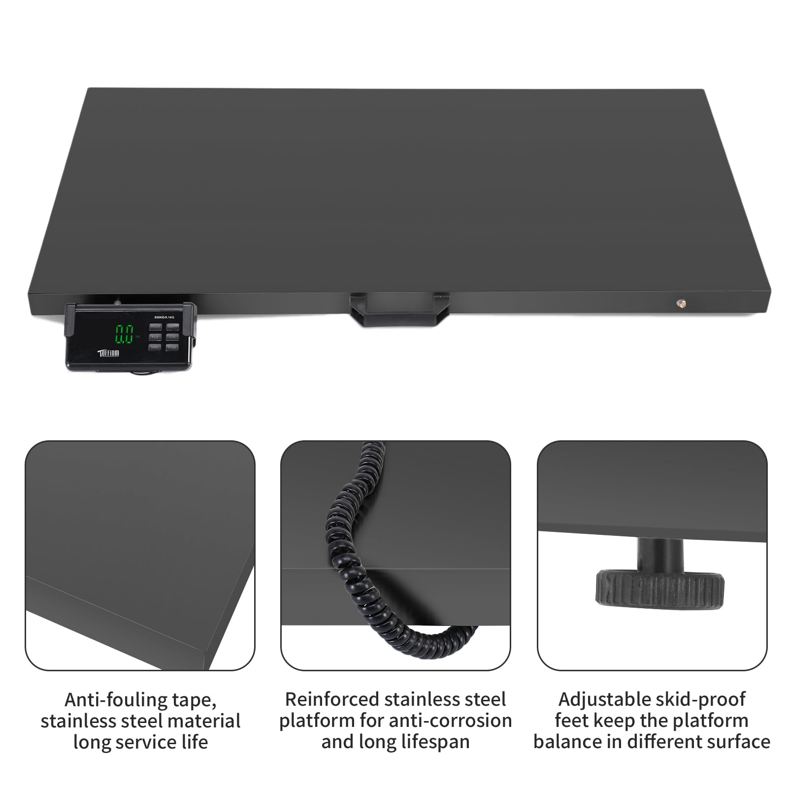 1100 LBS x 0.2 LBS Livestock Scale Electronic Platform Scale for Dog Goat Sheep Black