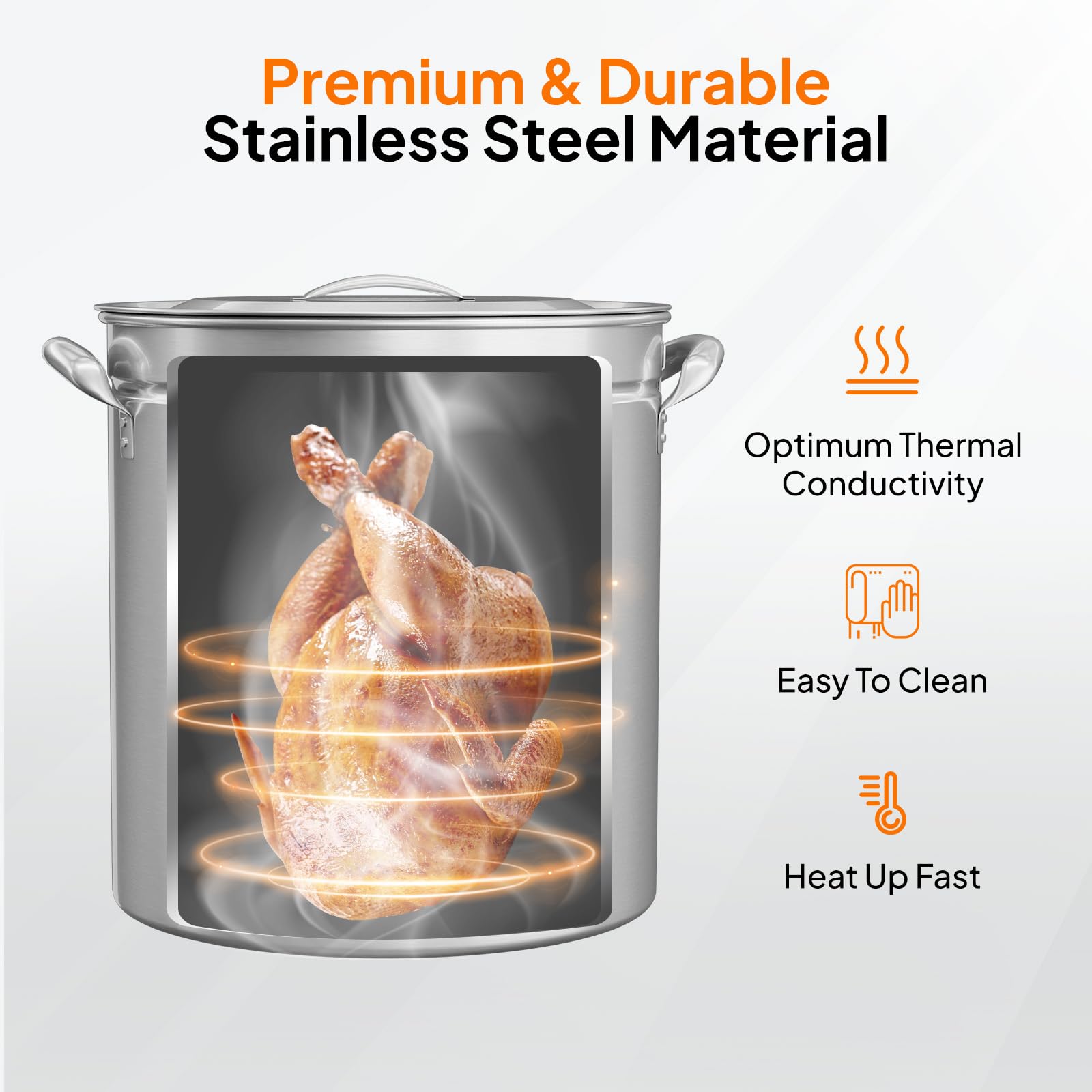 ROVSUN 36 QT Stainless Steel Stock Pot with Basket