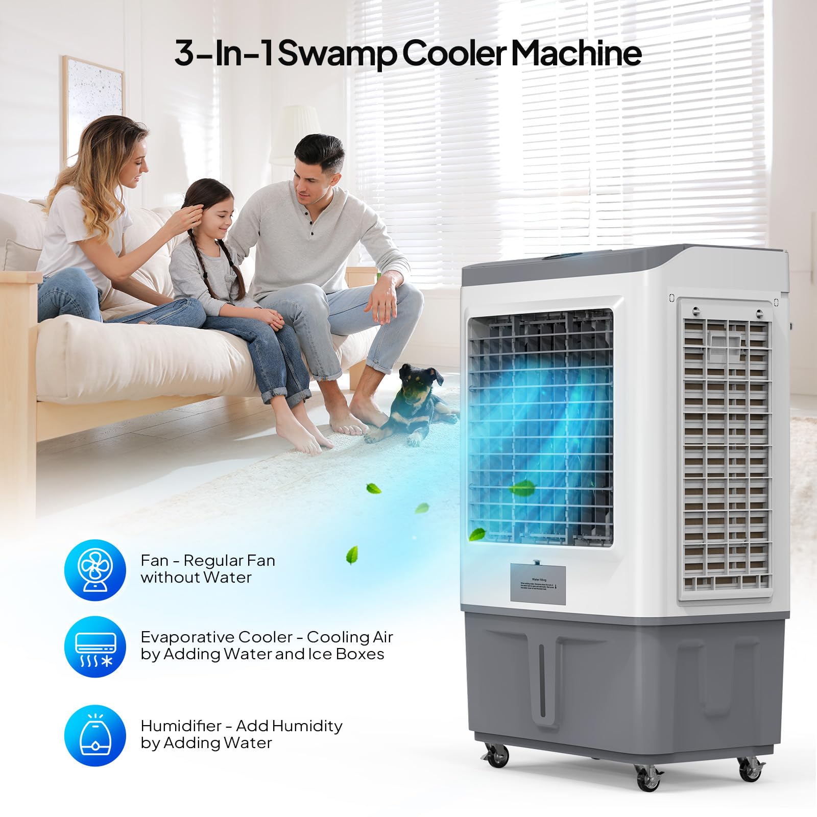 ROVSUN 15.8 Gal Portable Evaporative Air Cooler with Remote Control