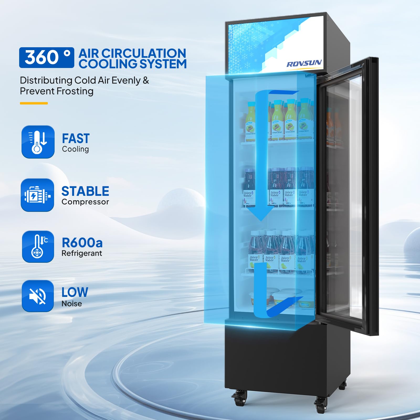 ROVSUN 17" 6 Cu.Ft. 160W 115V Black Beverage Refrigerator