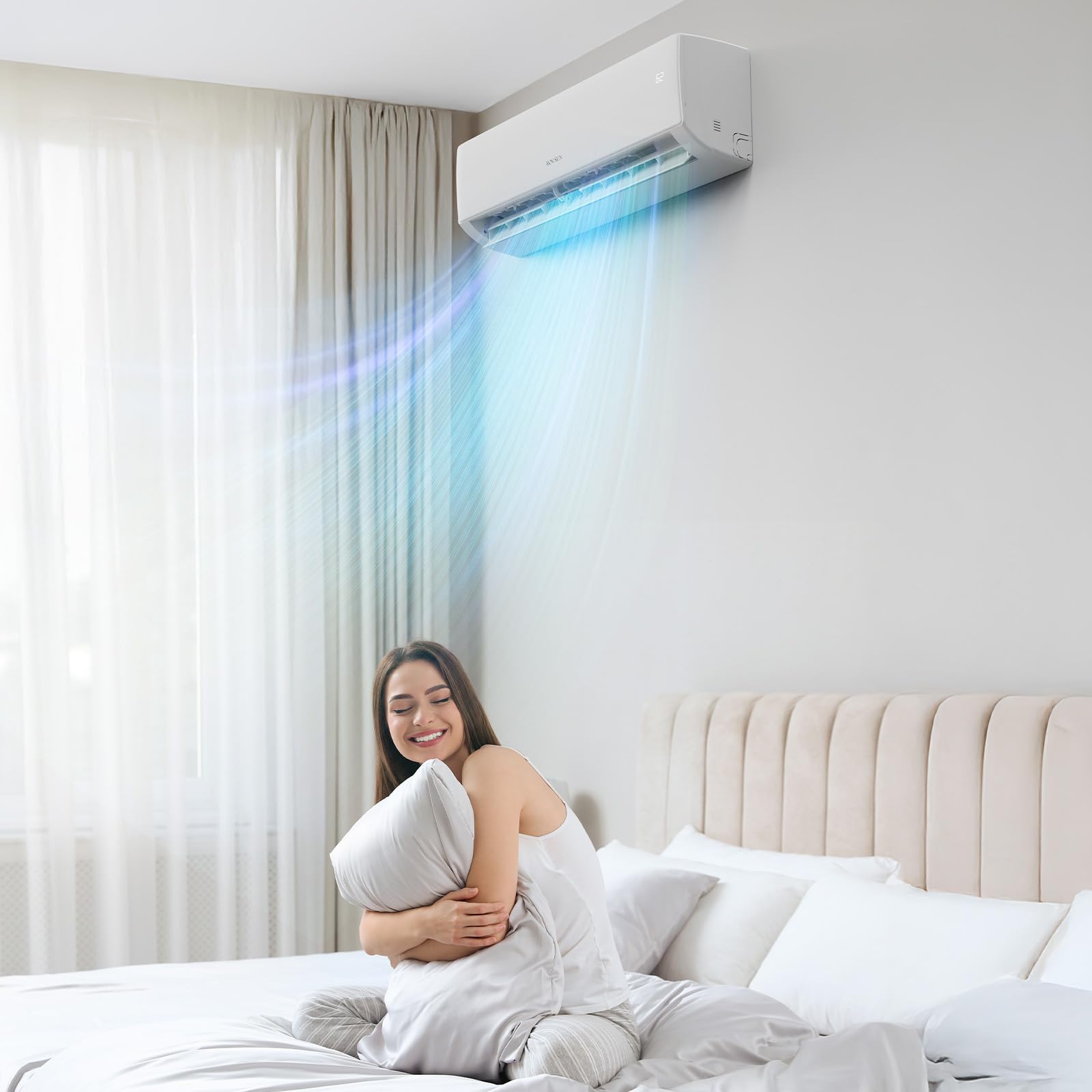 ROVSUN 4 Zone 38000 BTU / (9K + 9K + 9K + 18K) 20 SEER2 230V Mini Split AC with Heat Pump & 25Ft Kit