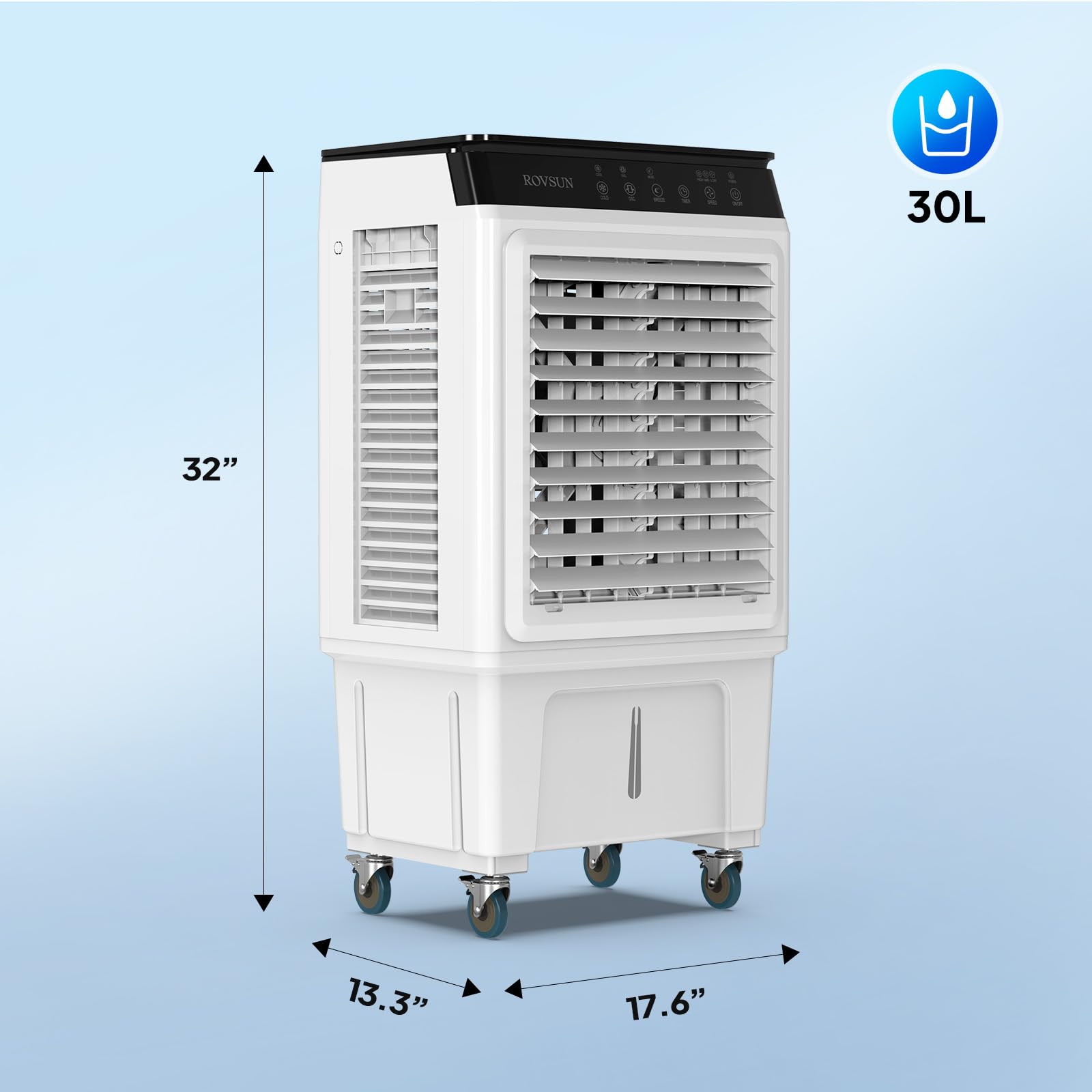 ROVSUN 7.9 Gal Portable Evaporative Air Cooler with Remote Control