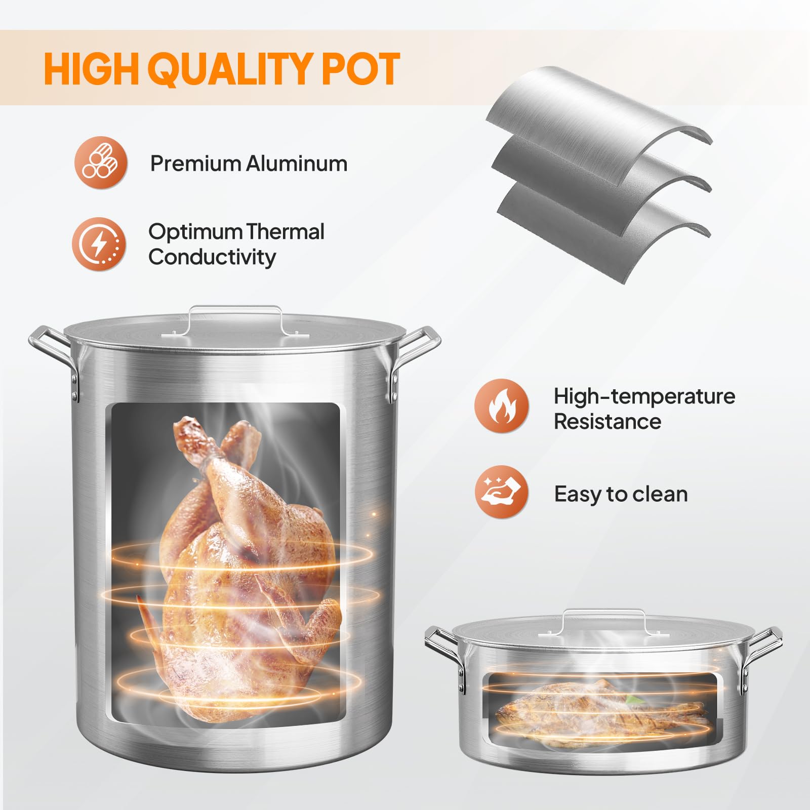 ROVSUN 30 QT Turkey Fryer & 10 QT Fish Fryer Kit with 55000BTU Propane Stove & Foldable Side Table