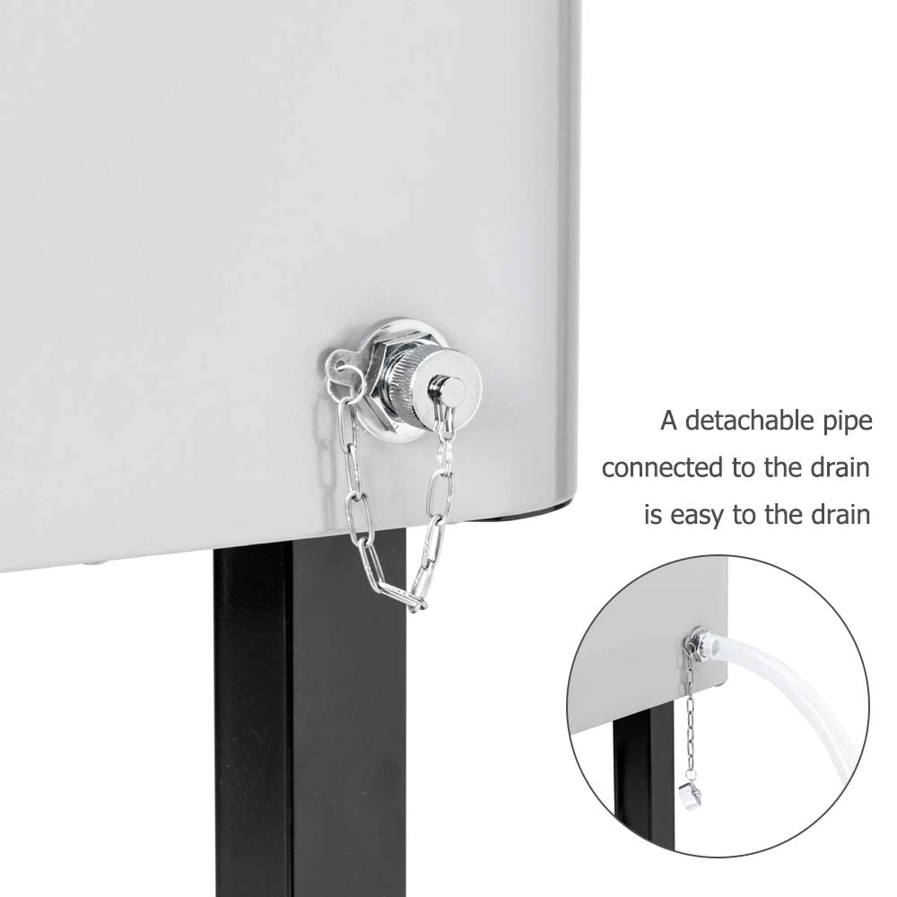 80 Quart Portable Outdoor Patio Rolling Cooler Cart Grey