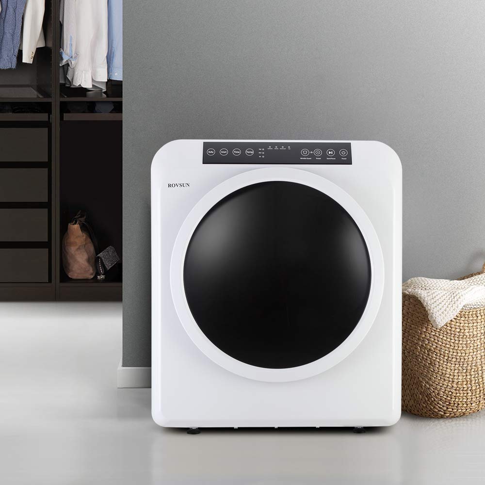 ROVSUN 3.5 Cu.Ft. 1,300W 110V Tumble Clothes Dryer with LED Touch Screen White