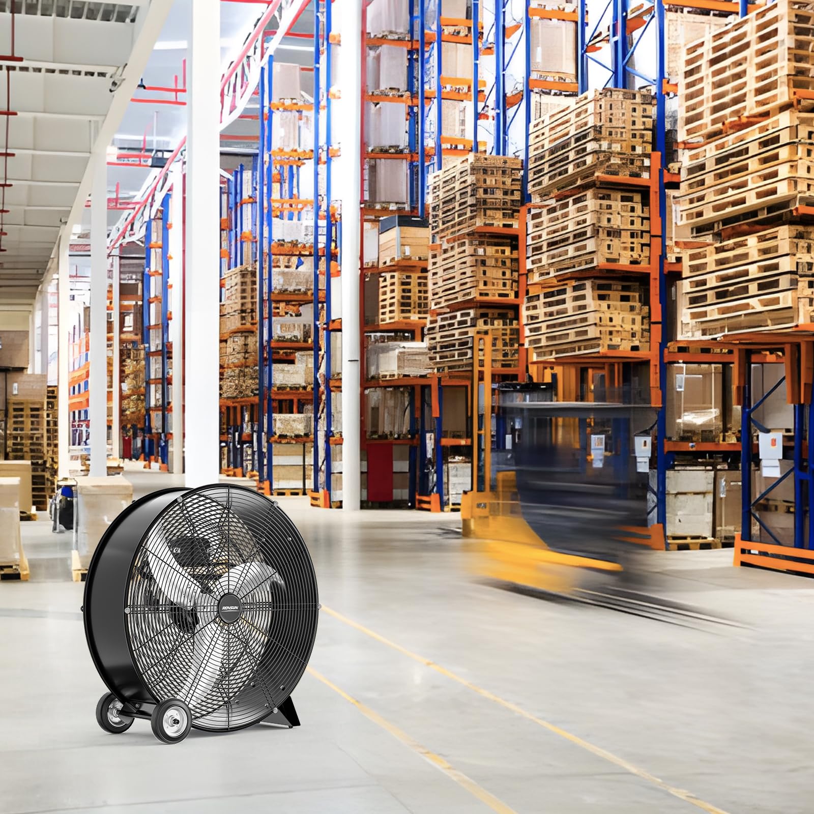 ROVSUN 24" 130W 110V Black Drum Fan