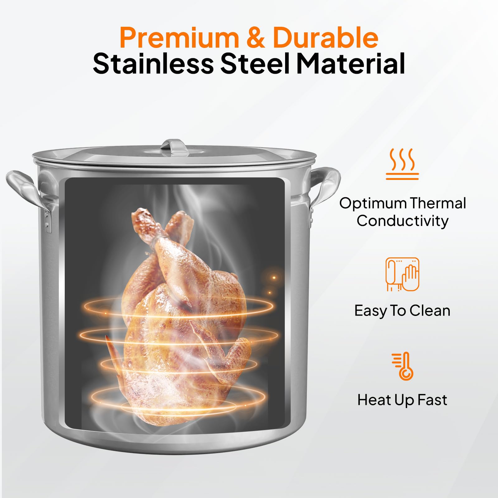 ROVSUN 50 QT Stainless Steel Stock Pot with Basket