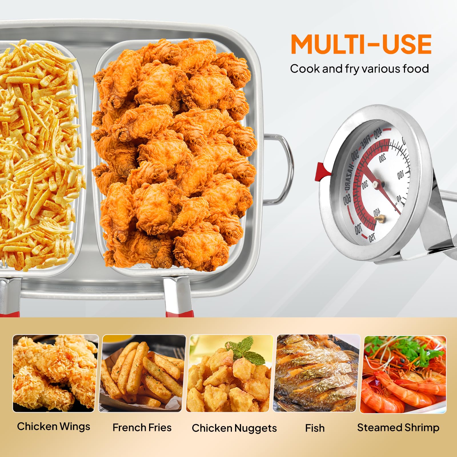 ROVSUN 18 QT Aluminum Outdoor Propane Deep Fryer Pot Set