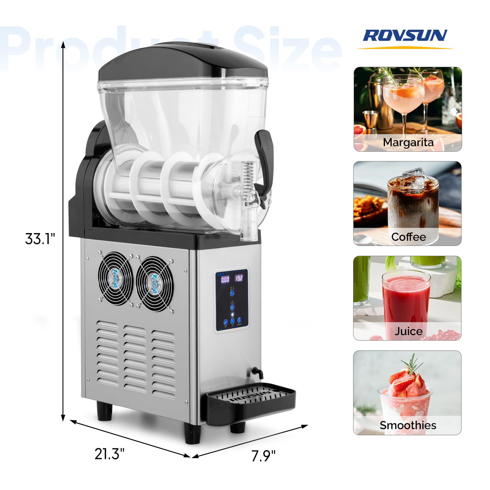 ROVSUN 4 Gallon 1 Tank 430W 110V Commercial Slushy Machine