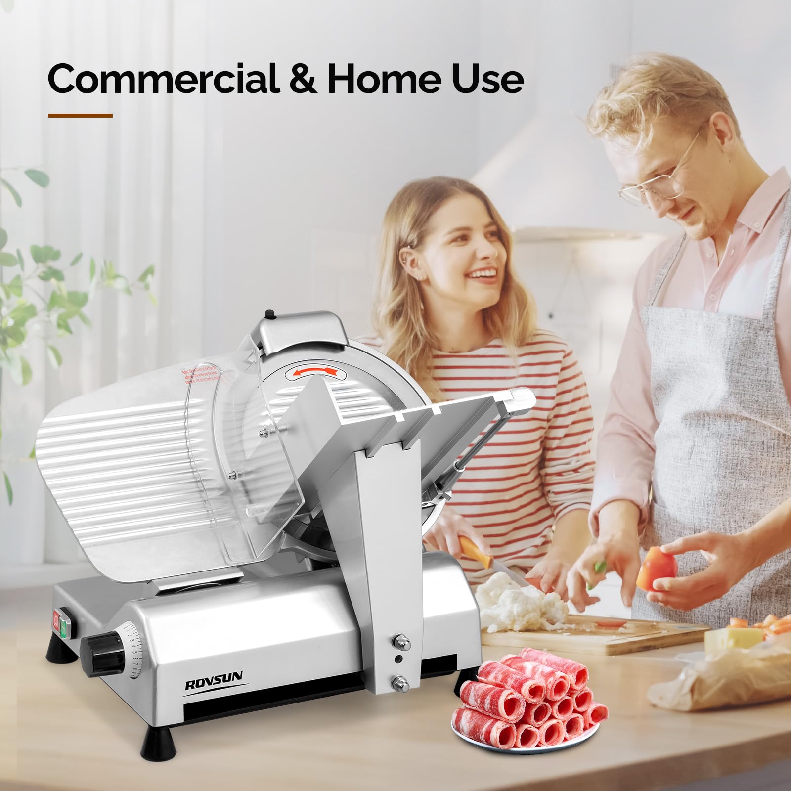 ROVSUN 270W 110V Manual Commercial Meat Slicer with 12" Blade