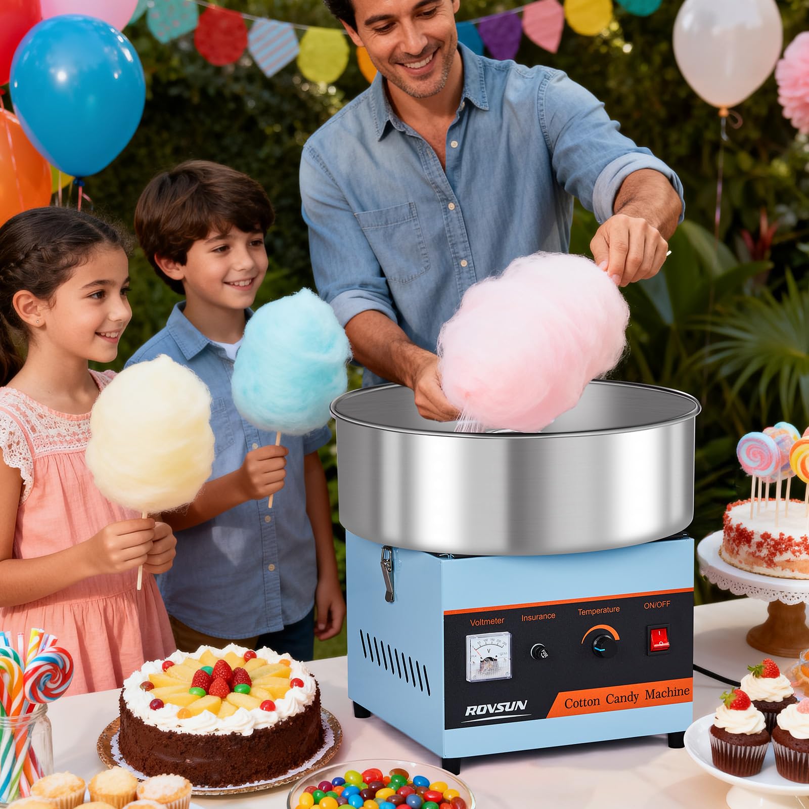 ROVSUN 15" Cotton Candy Machine Blue