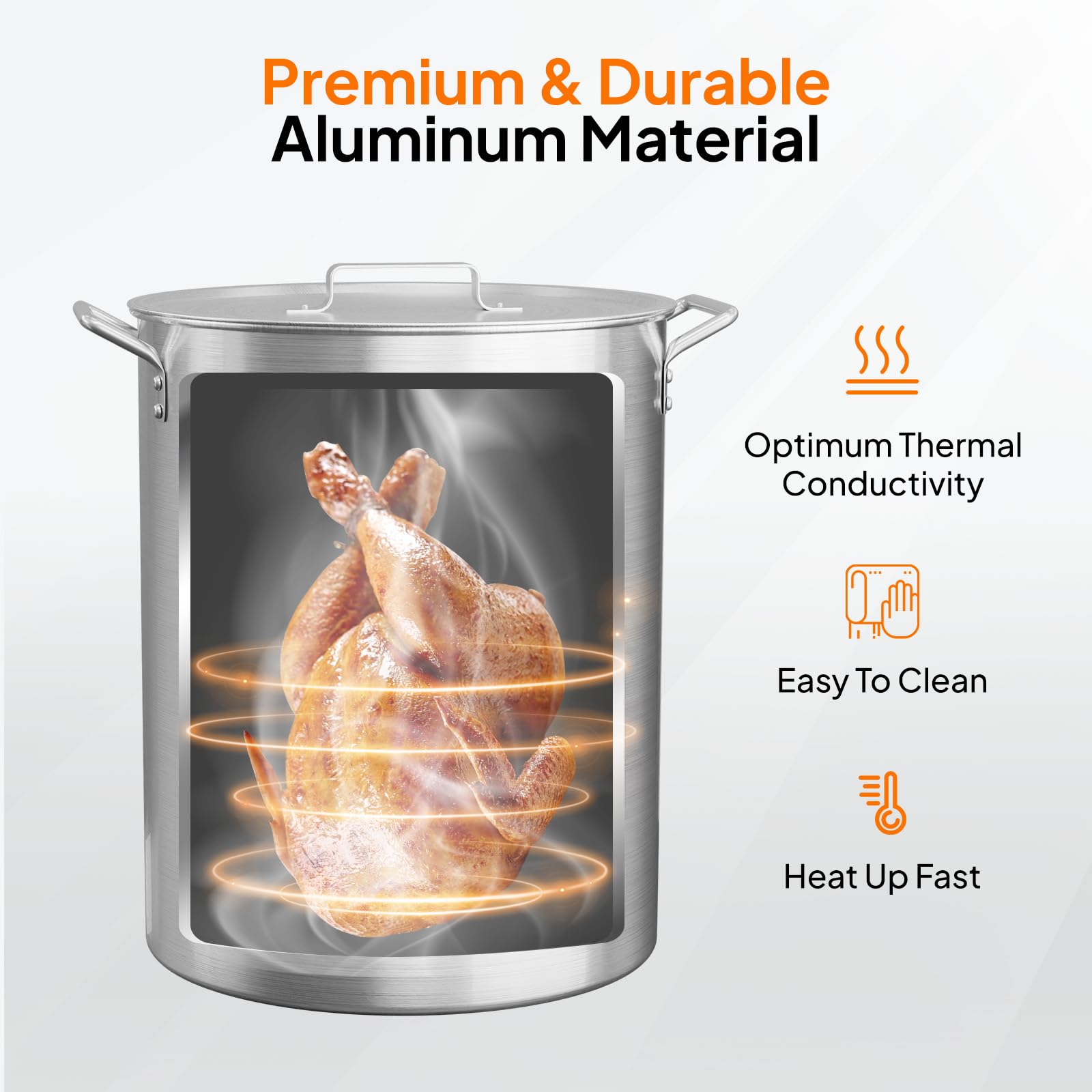 ROVSUN 30 QT Aluminum Stock Pot with Basket