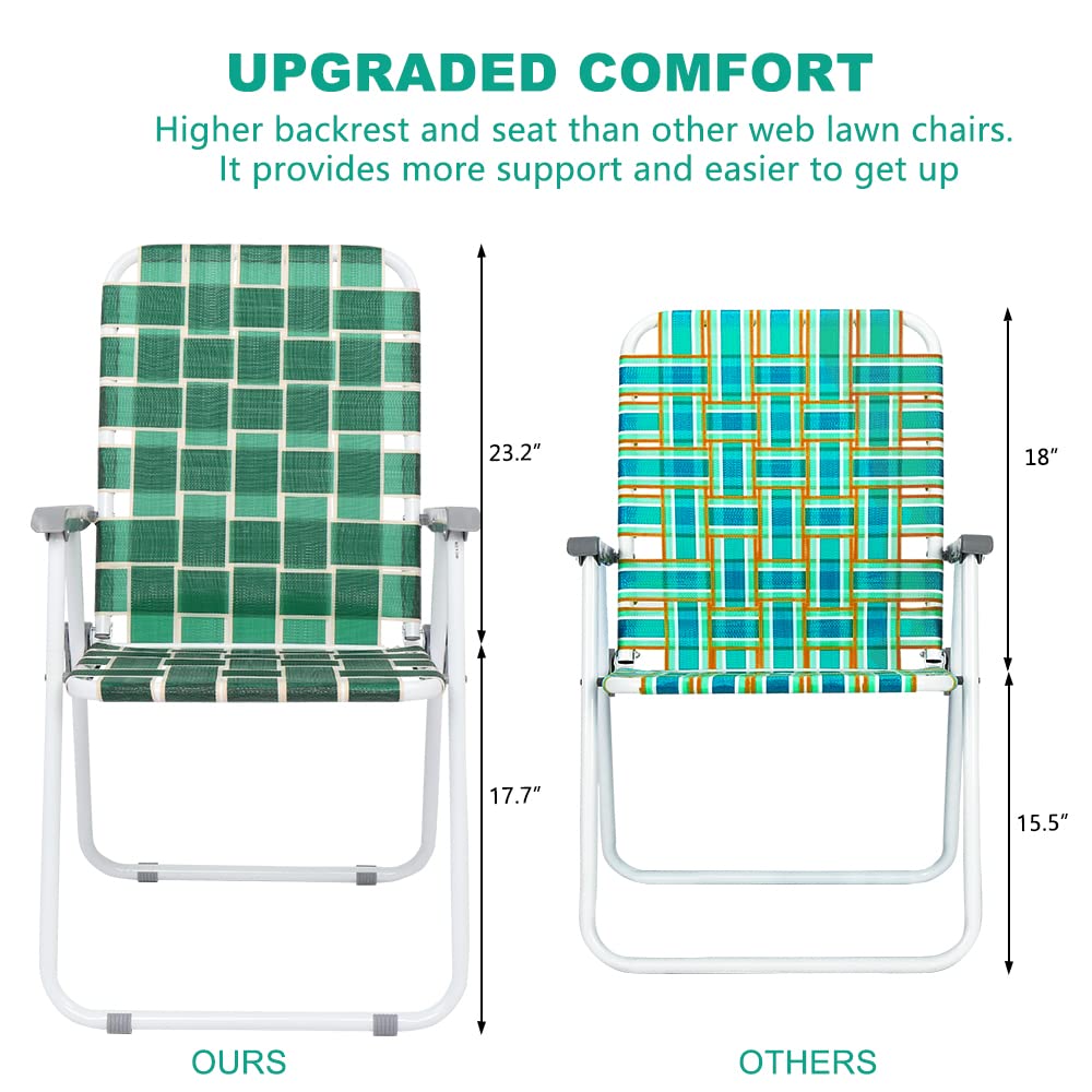 Portable Outdoor Folding Camping Beach Chair Set Dark Green