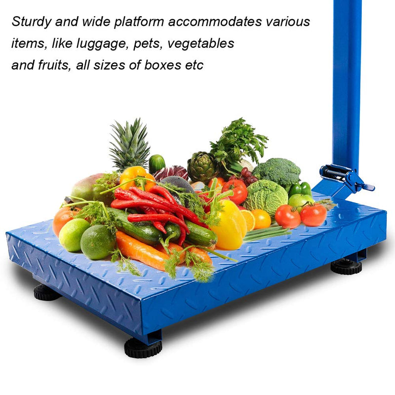 ROVSUN 661 LBS Weight Heavy Duty Electronic Platform Scale with LCD Display Blue
