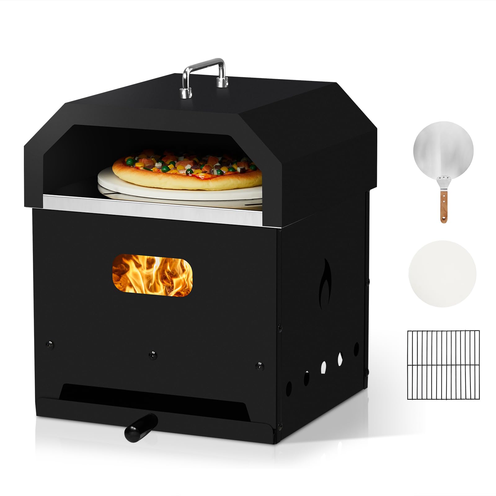 ROVSUN 4-in-1 12" Pizza Oven Included Pizza Stone