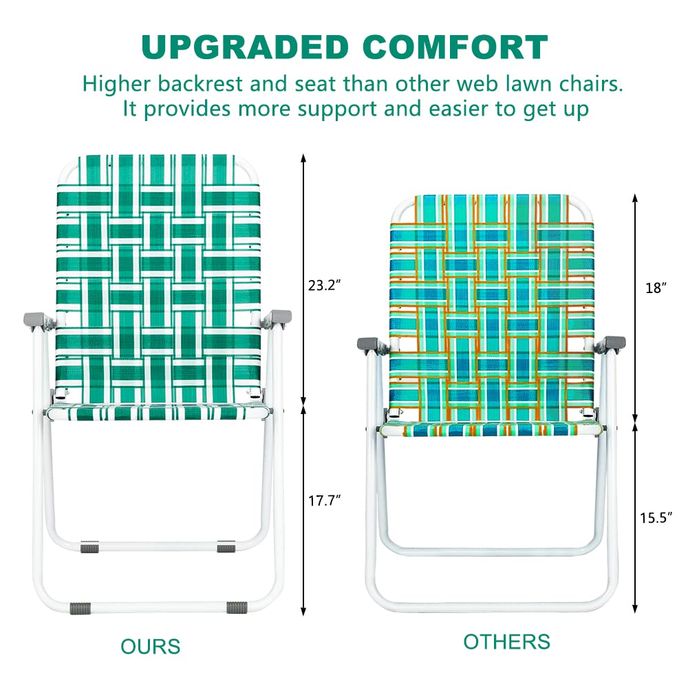 Portable Outdoor Folding Camping Beach Chair Set Green