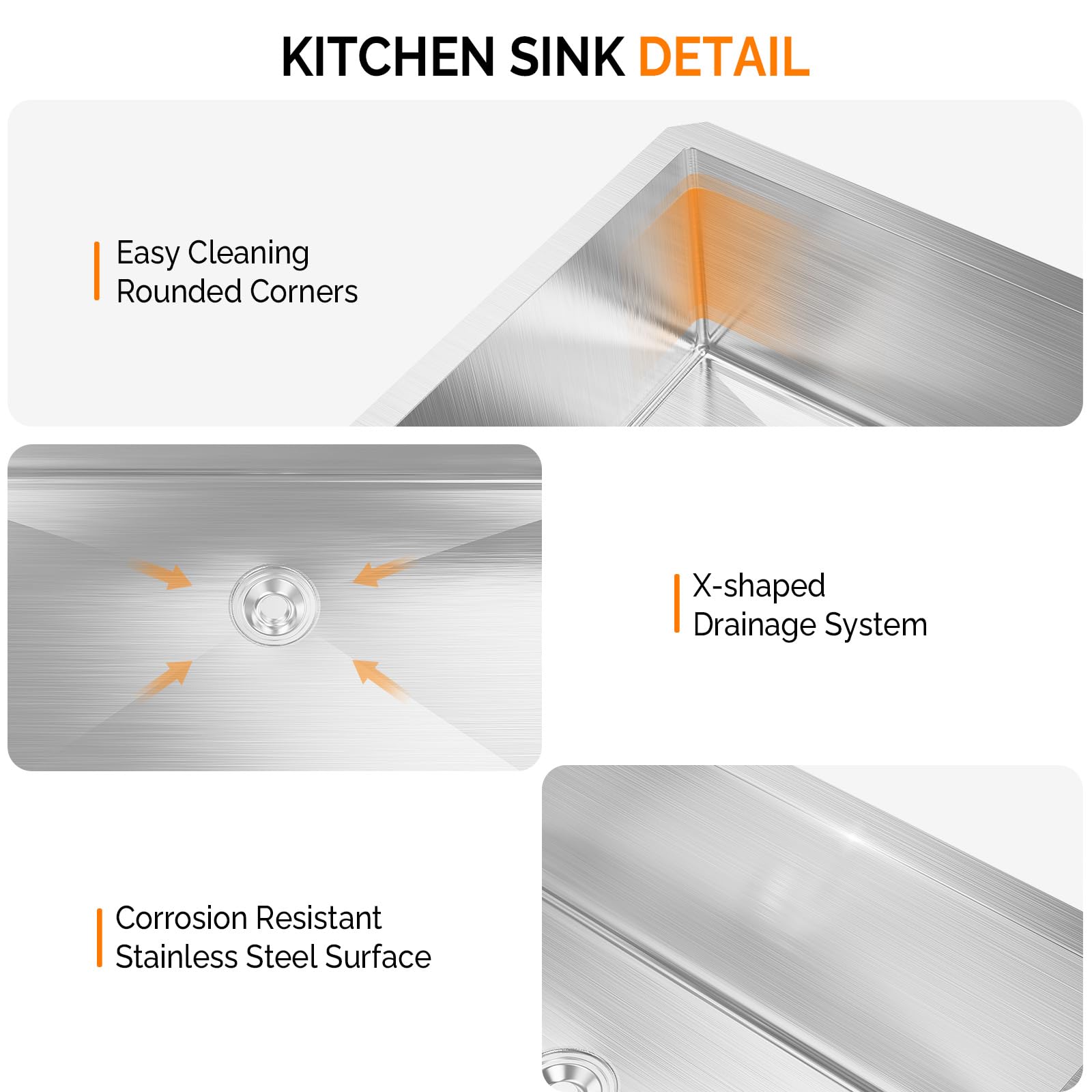 ROVSUN 30" x 19" Undermount Stainless Steel Sink Kitchen with Protector