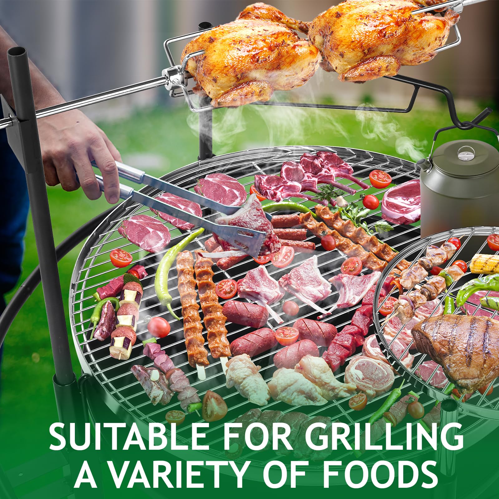 ROVSUN 33" 2 in 1 Wood Burning Fire Pits with Grills