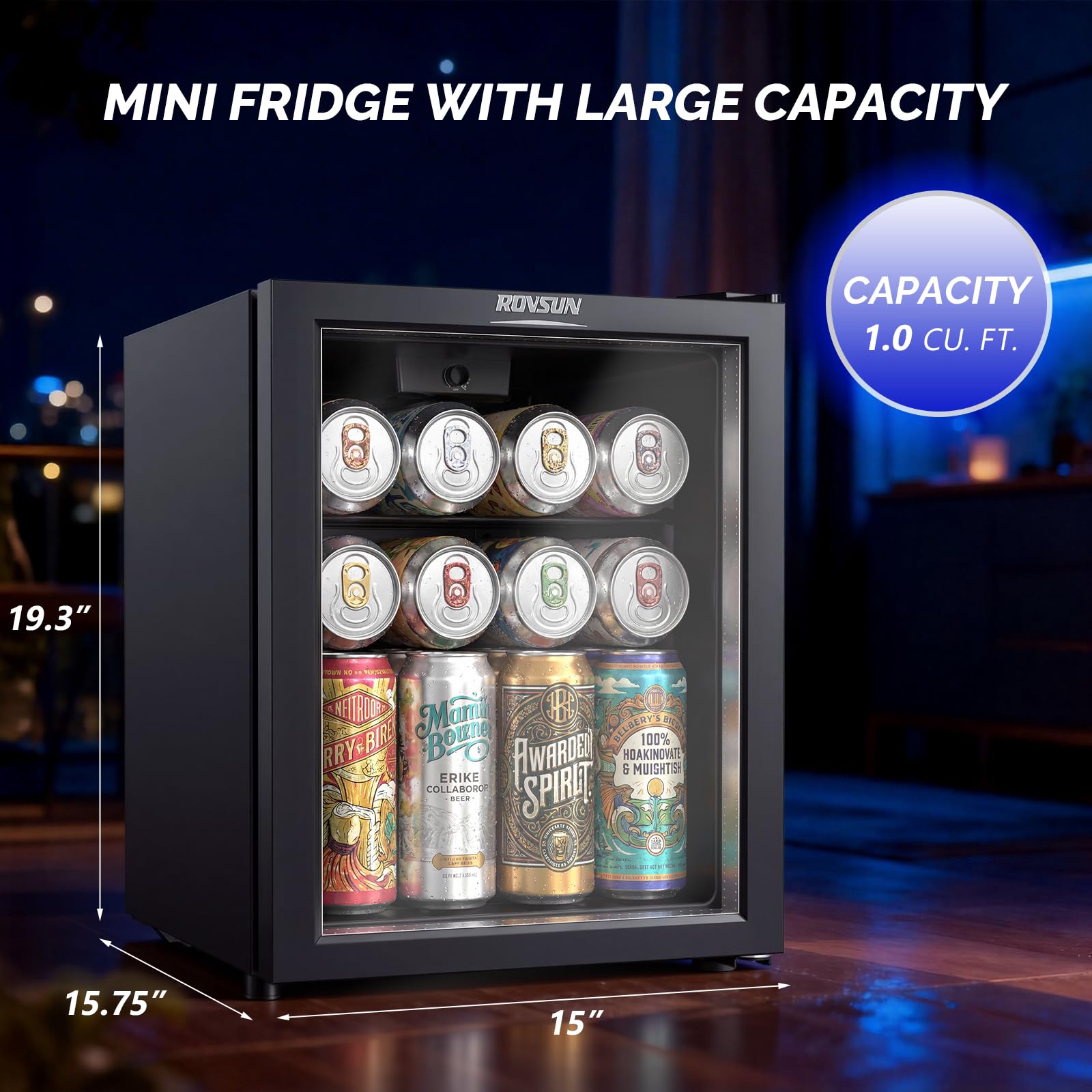 ROVSUN 28 Cans 15" Wide Beverage Refrigerator Cooler