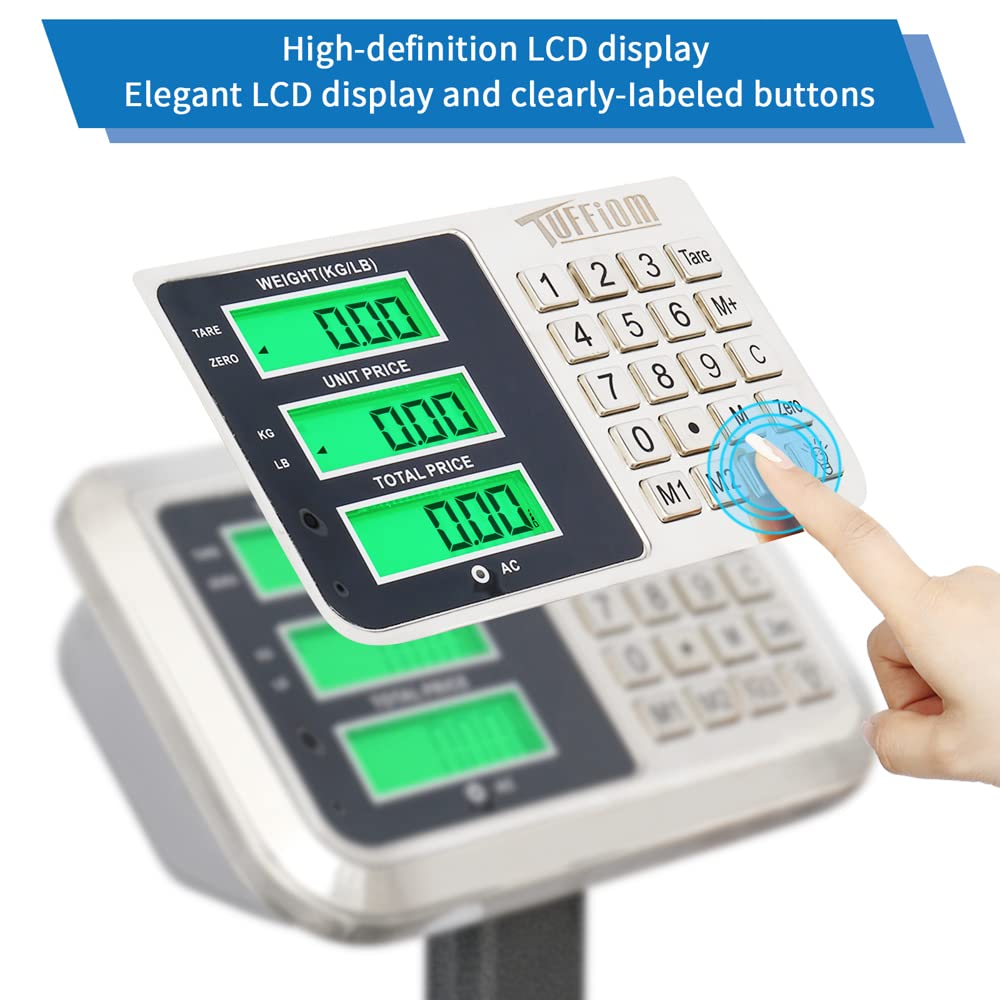 661 LBS Weight Electronic Platform Scale for Retail Super Market Grocery Stores Grey