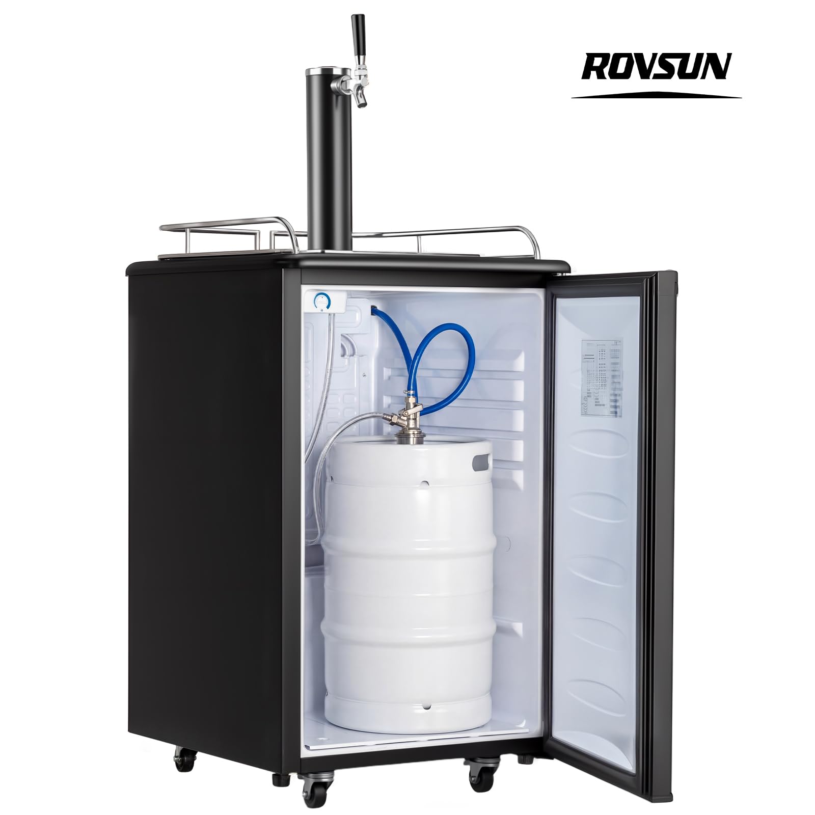 ROVSUN 5.4 Cu.Ft. Single Tap Kegerator Beer Dispenser Black