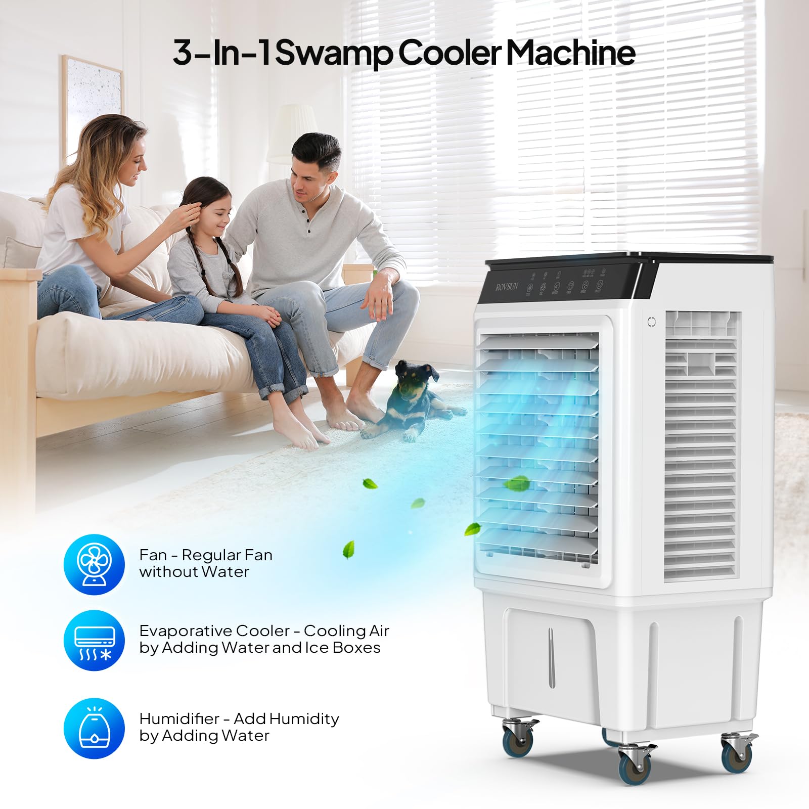 ROVSUN 7.9 Gal Portable Evaporative Air Cooler with Remote Control