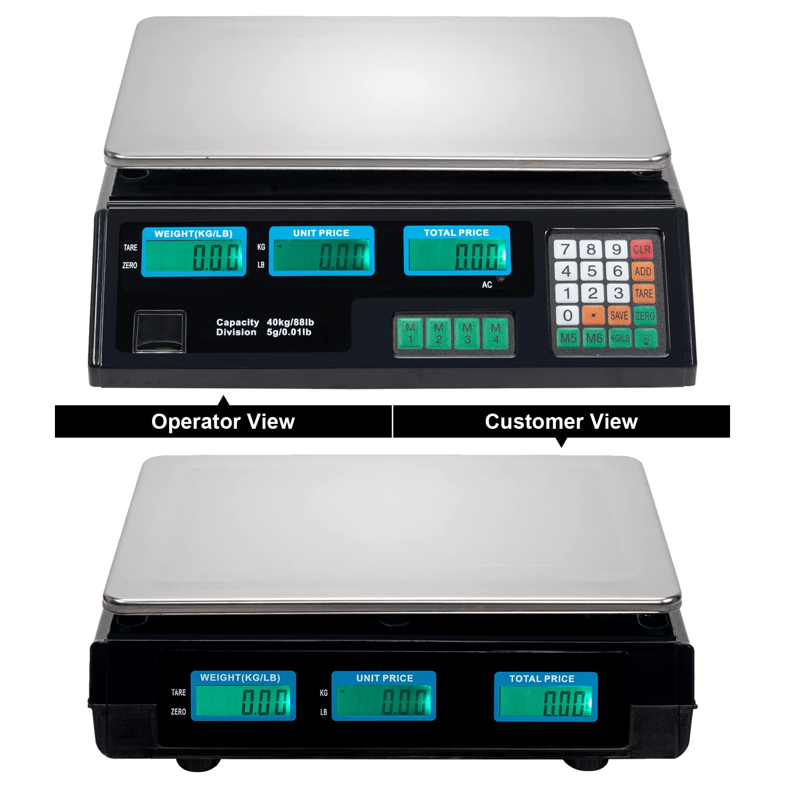 ROVSUN 88 LBS Deli Electronic Price Computing Scale Black