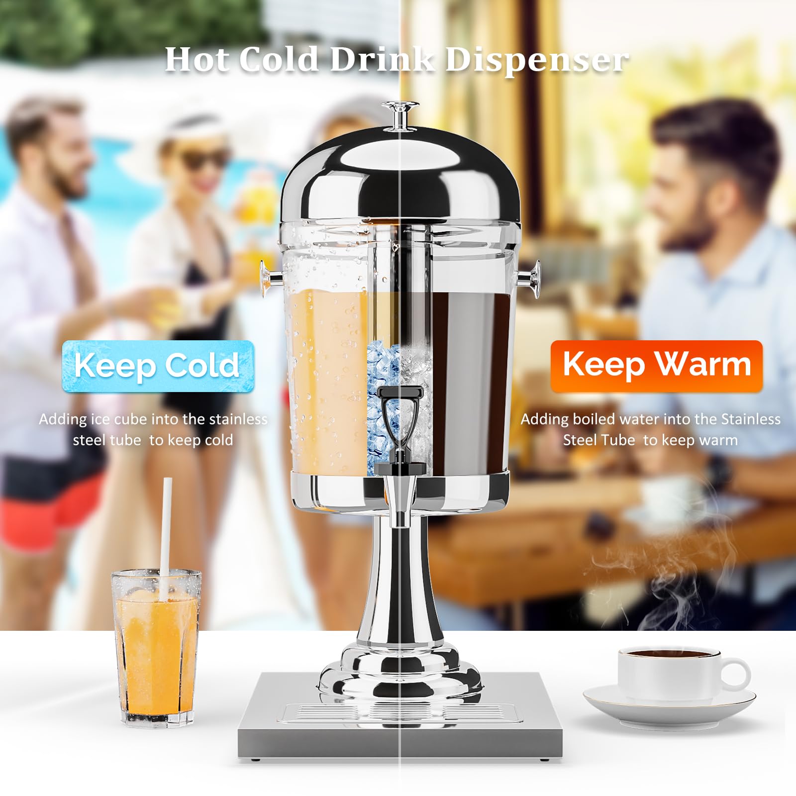 ROVSUN 2.2 Gallon Juice Beverage Dispenser with Ice Container