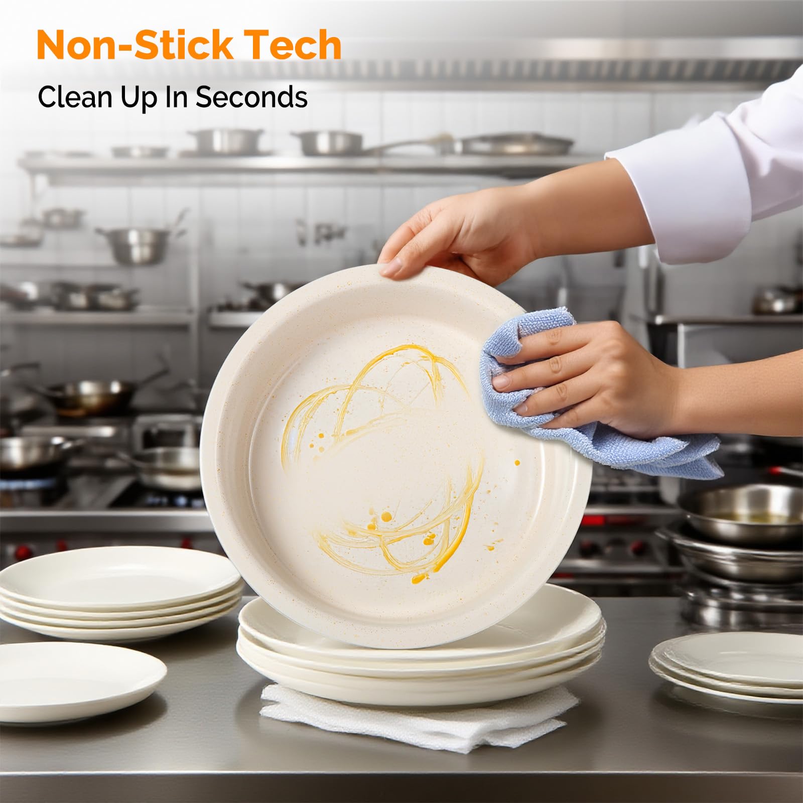 ROVSUN 5 QT Round White Chafing Dish Buffet Set with Lid Holder