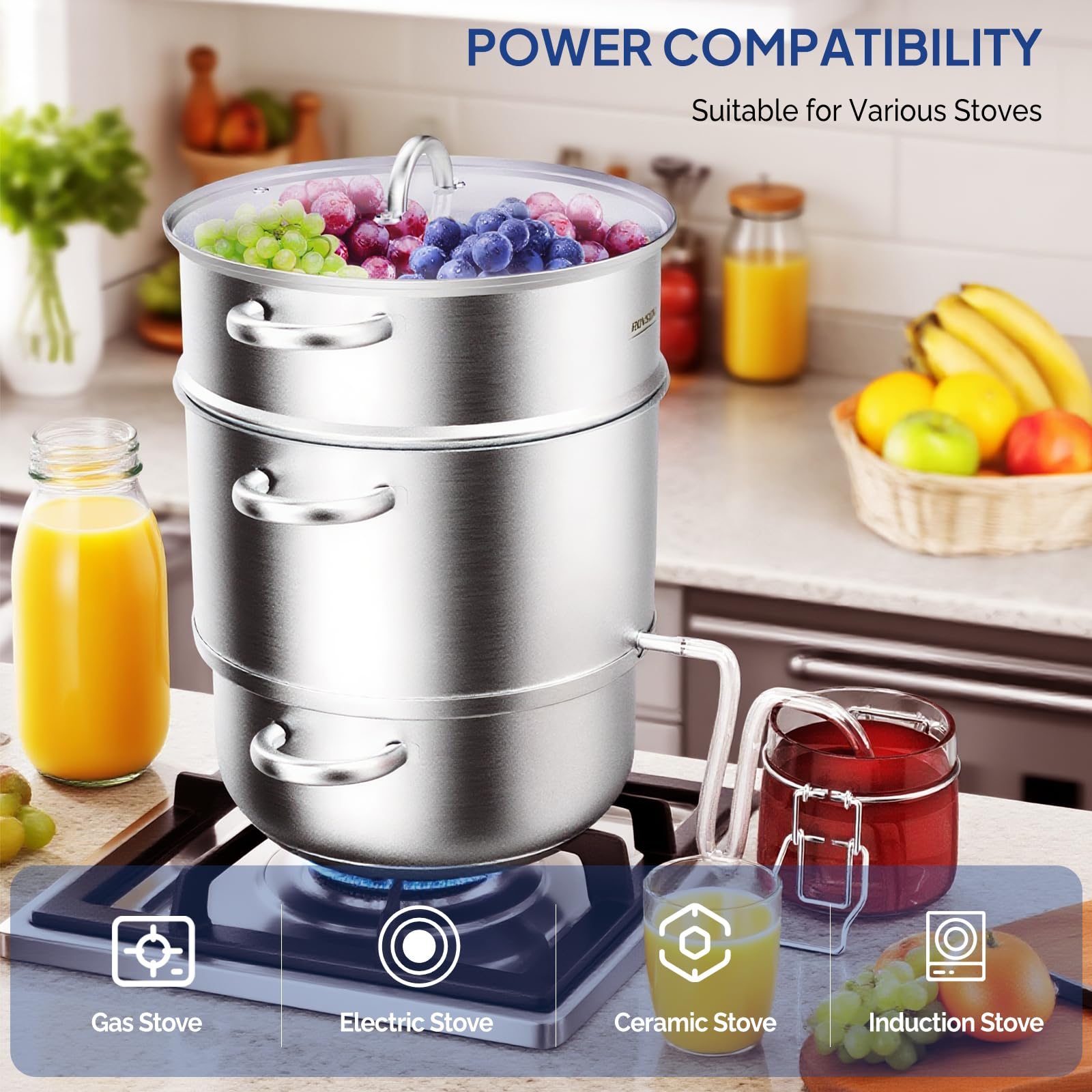 ROVSUN 11 QT Stainless Steel Juice Steamer Pot