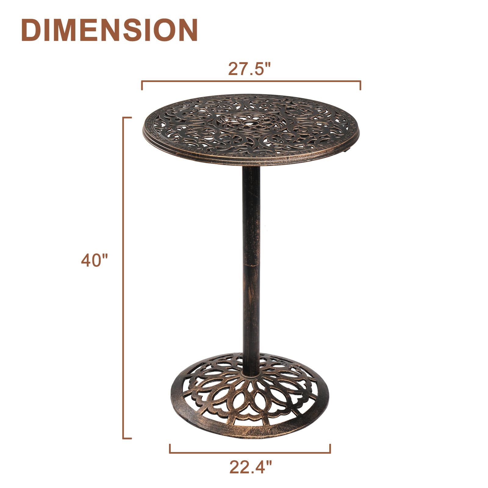 28" Round Outdoor Bar Table