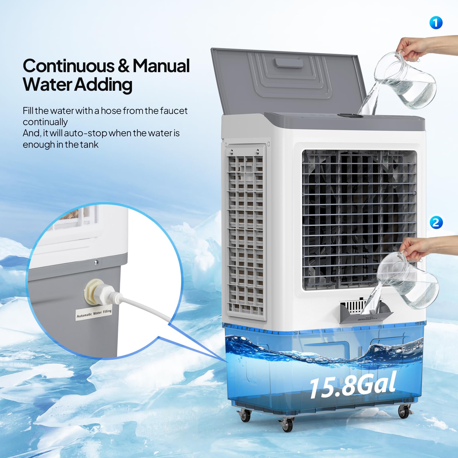 ROVSUN 15.8 Gal Portable Evaporative Air Cooler with Remote Control