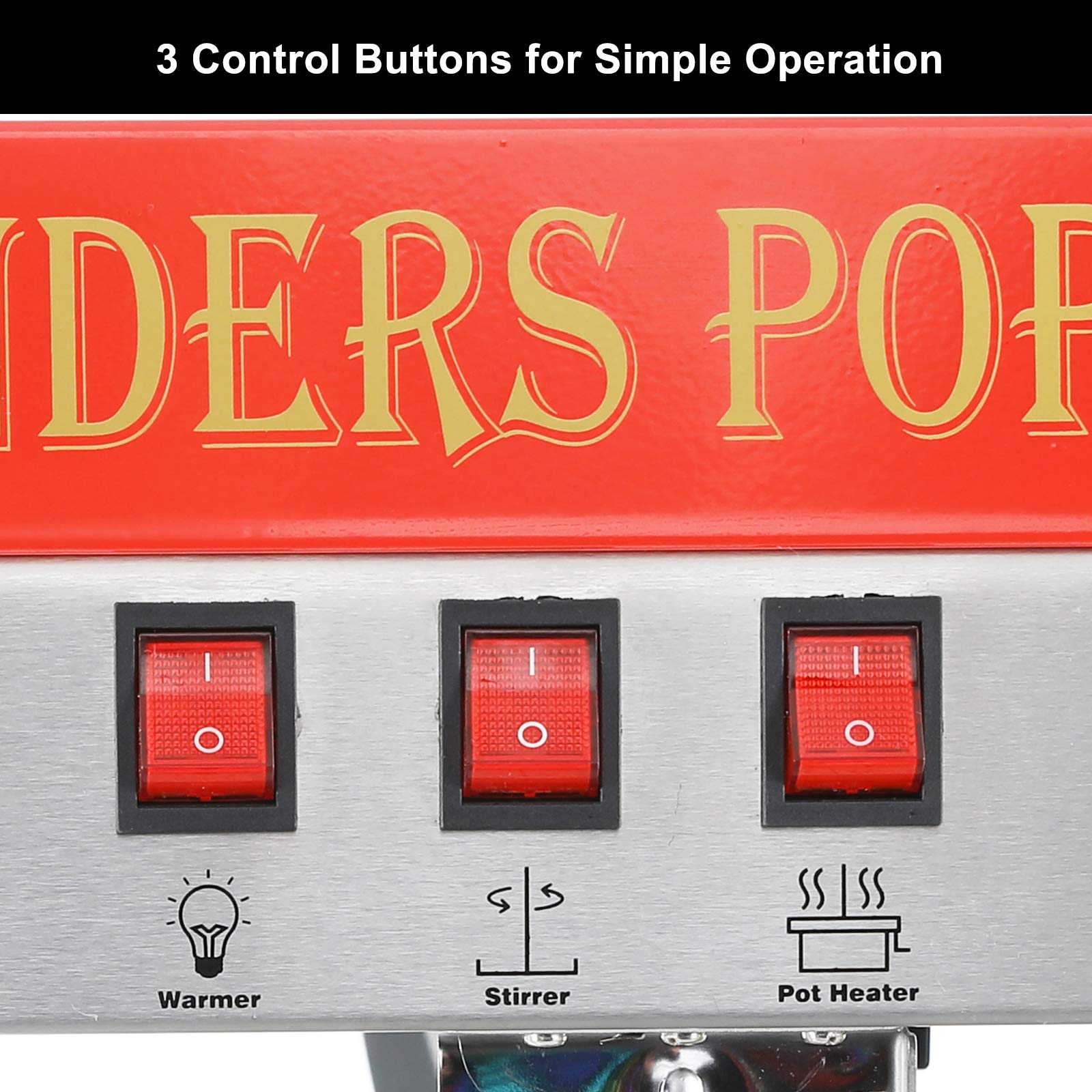 ROVSUN 8 oz Red Popcorn Machine Countertop