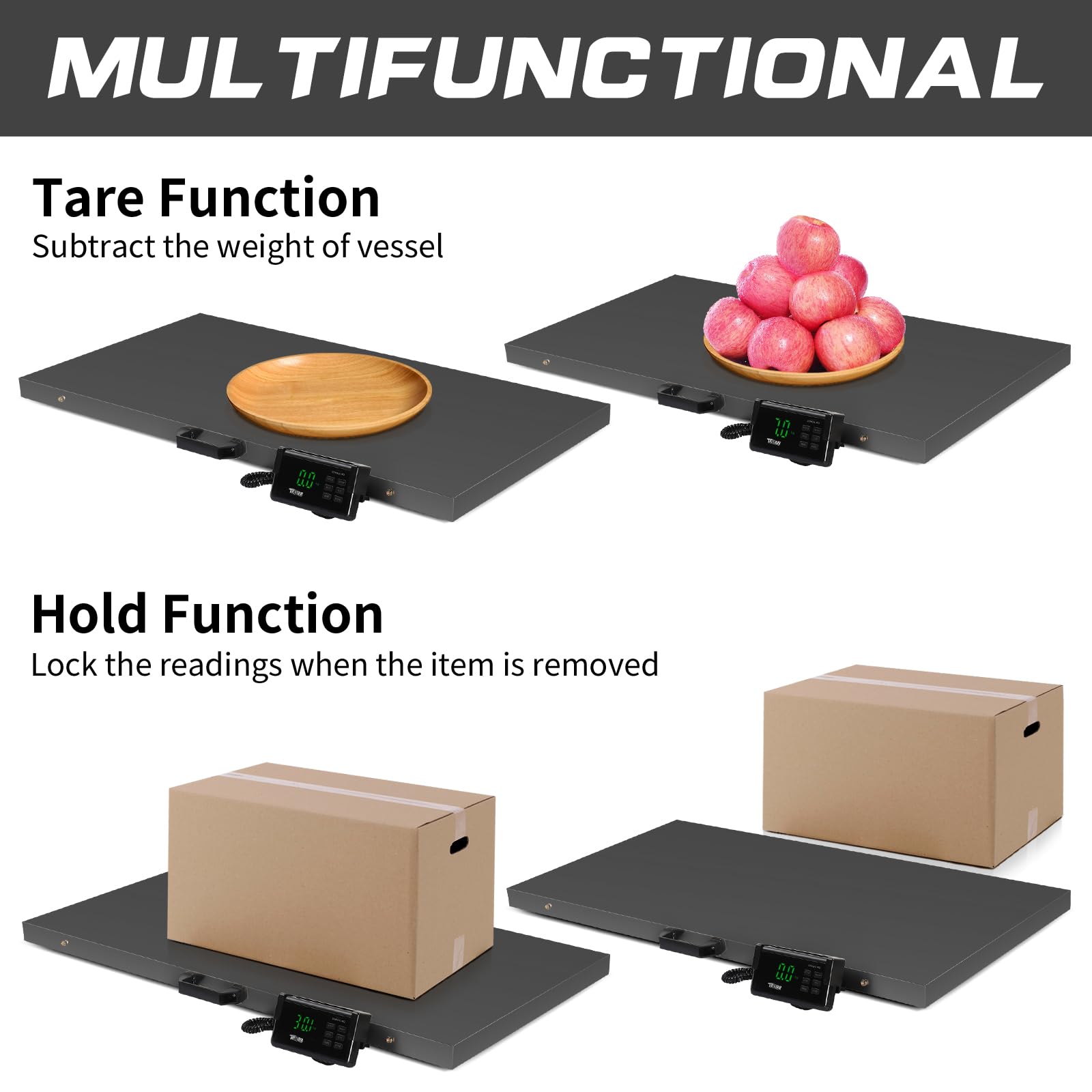 1100 LBS x 0.2 LBS Livestock Scale Electronic Platform Scale for Dog Goat Sheep Black