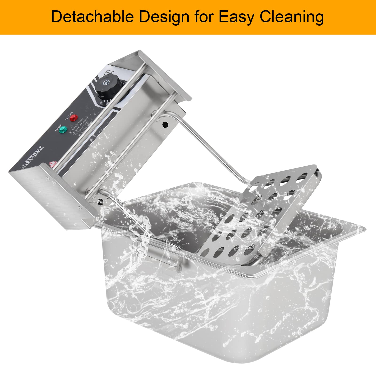 ROVSUN 11.4 QT 110V 2500W Single Tank Electric Deep Fryer