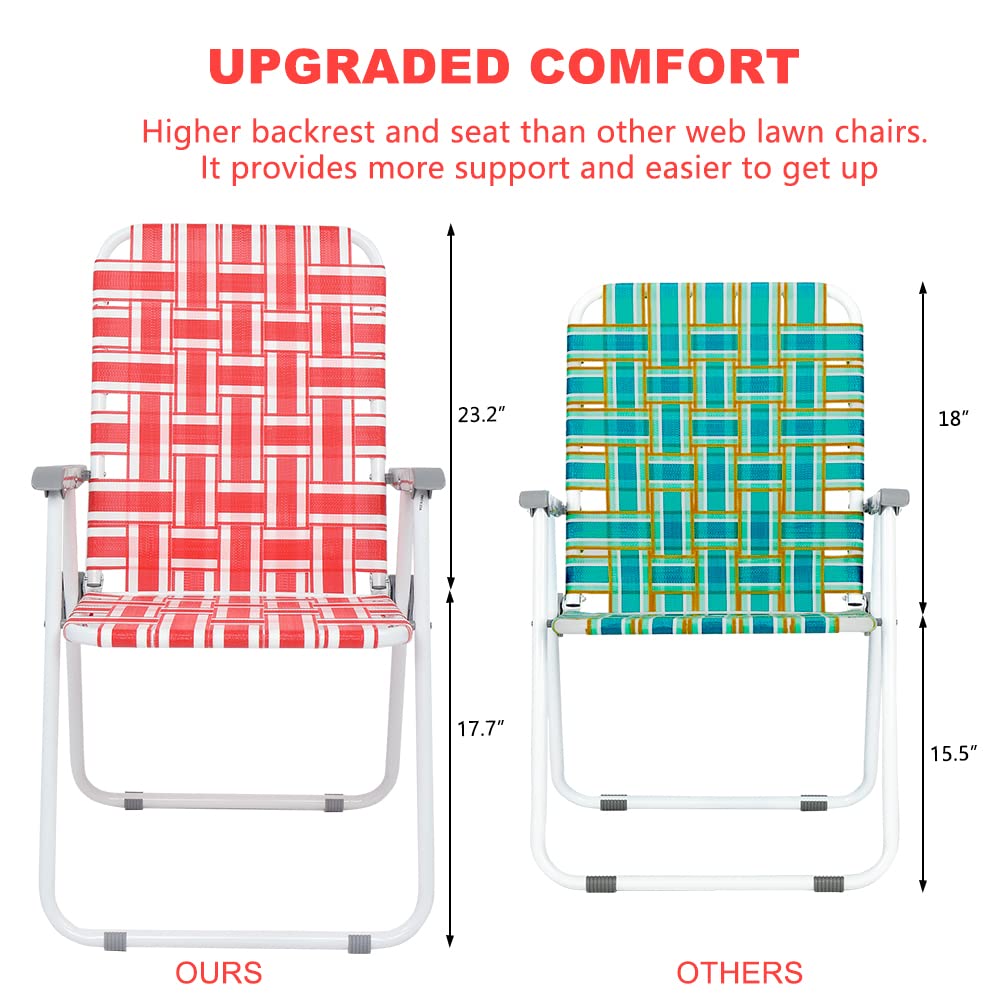 Portable Outdoor Folding Camping Beach Chair Set Red