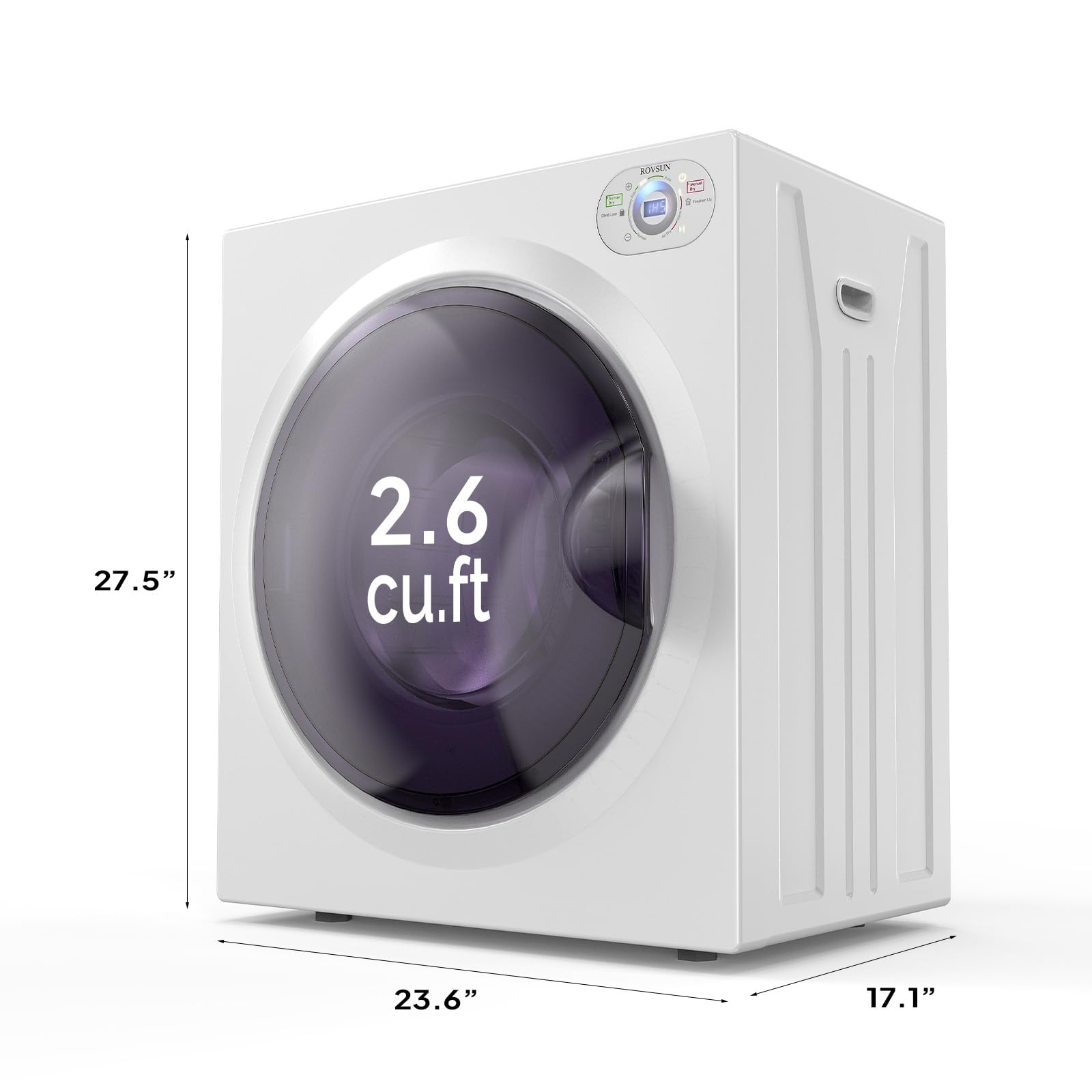 ROVSUN 2.6 Cu.Ft. 1,400W 110V Tumble Clothes Dryer with LCD Control Panel